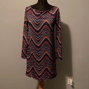 Tobey Grey Womens Ikat Tapestry Shift Tunic Mini Dress